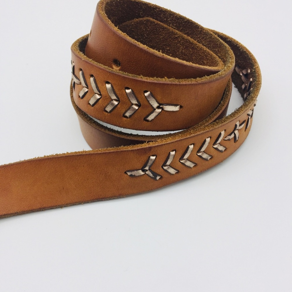 AE BOHO CHIC LEATHER BELT || Brown || XS - Picture 3 of 8